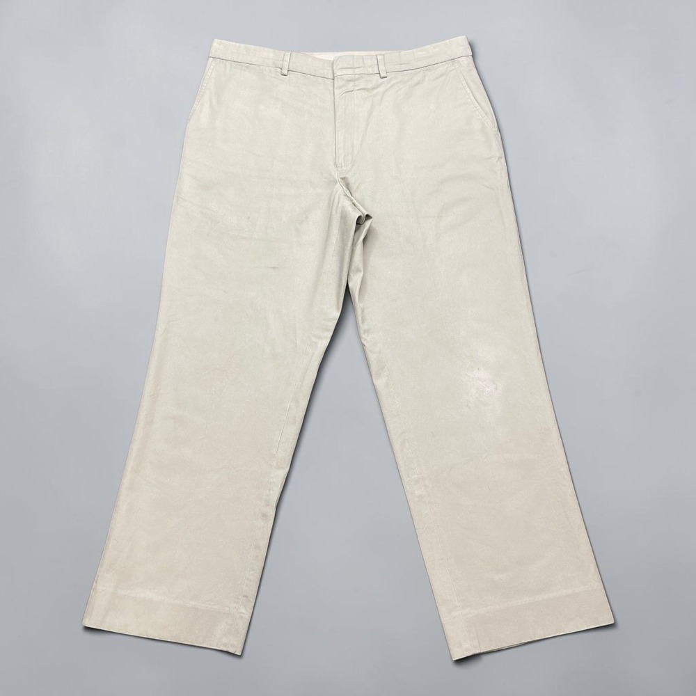 Vintage J. Press Mens Chino Trousers Stone Beige Cotton Made in USA Size 38x29